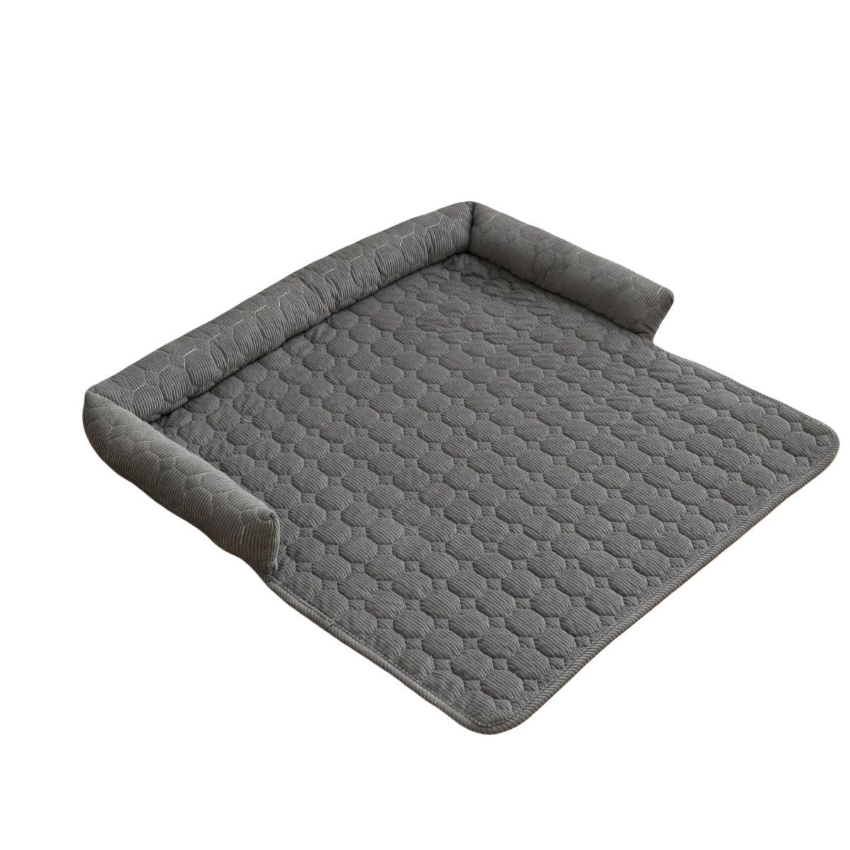 SnuggleSofa Corduroy Bed Blanket with Neck Pillow - Dark Grey