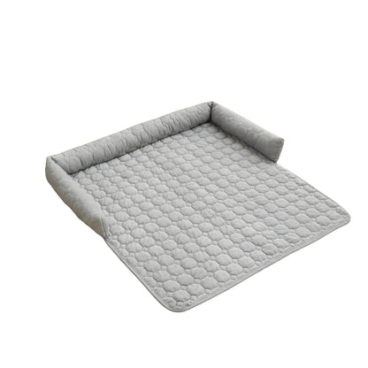 SnuggleSofa Corduroy Bed Blanket with Neck Pillow - Light Grey