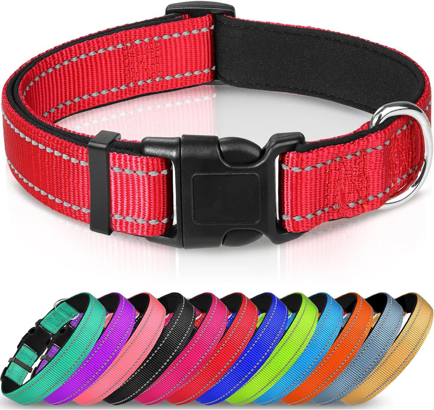 GlowTrail Reflective Safety Collar - Rose Red