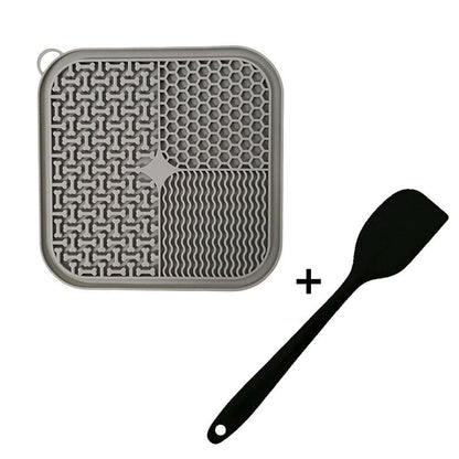 LickyLix Premium Lick Pad (64 Suction Cups) - Grey