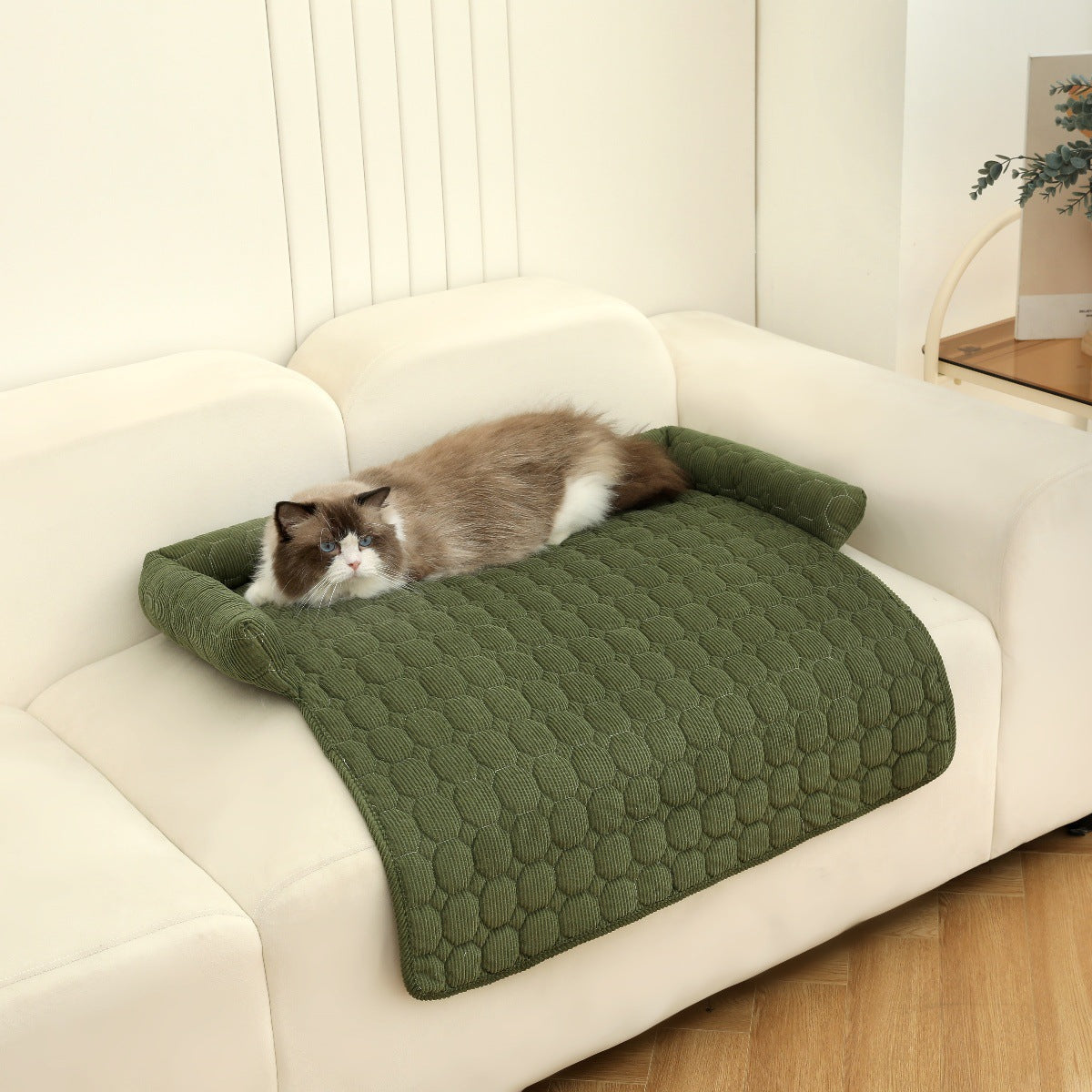 SnuggleSofa Corduroy Bed Blanket with Neck Pillow