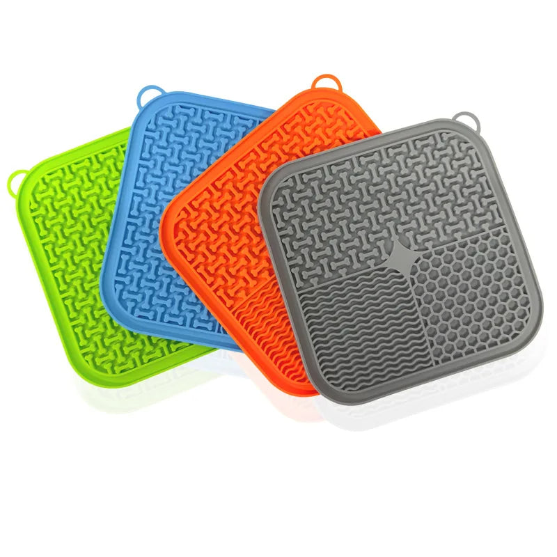 LickyLix premium lick pad shown in all four available colors